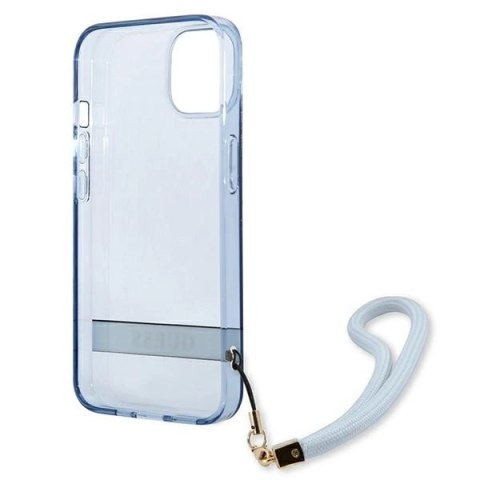 Etui Guess Translucent Strap na iPhone 13 - niebieskie