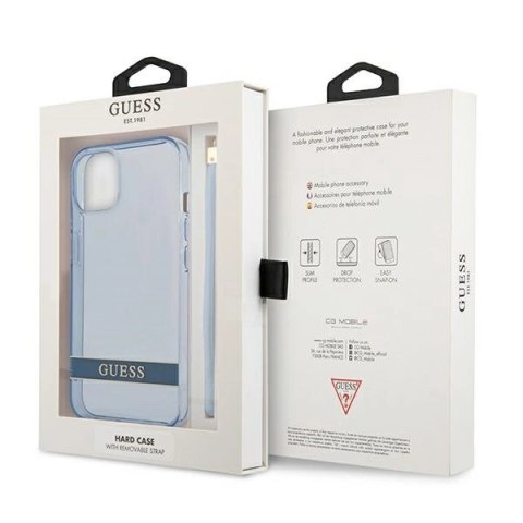 Etui Guess Translucent Strap na iPhone 13 - niebieskie