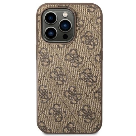 Etui Guess 4G Metal Gold Logo na iPhone 14 Pro Max - brązowe