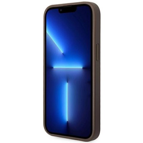 Etui Guess 4G Metal Gold Logo na iPhone 14 - brązowe