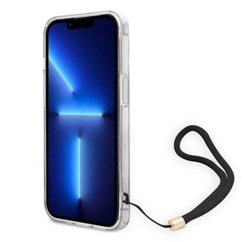 Etui Guess 4G Print Strap na iPhone 14 Plus - brązowe