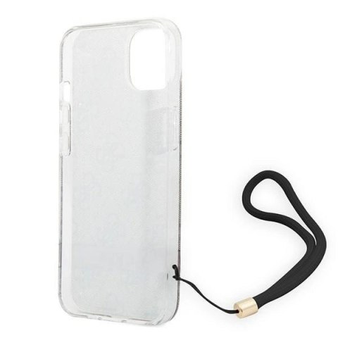 Etui Guess 4G Print Strap na iPhone 14 Plus - brązowe