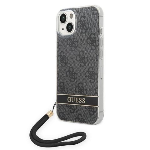 Etui Guess 4G Print Strap na iPhone 14 Plus - czarne
