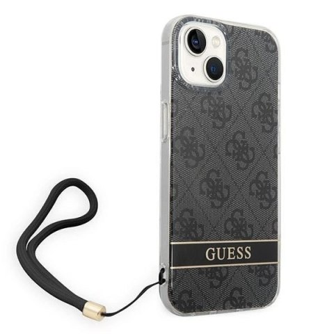 Etui Guess 4G Print Strap na iPhone 14 Plus - czarne
