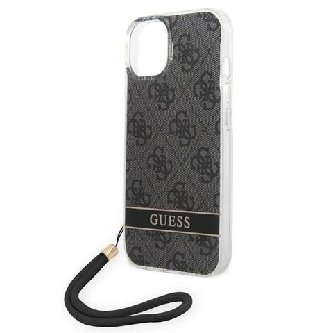 Etui Guess 4G Print Strap na iPhone 14 Plus - czarne