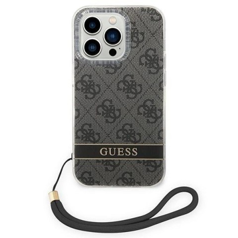 Etui Guess 4G Print Strap na iPhone 14 Pro Max - czarne