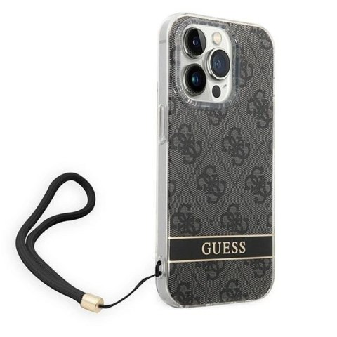Etui Guess 4G Print Strap na iPhone 14 Pro Max - czarne