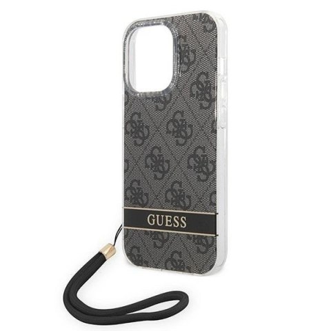Etui Guess 4G Print Strap na iPhone 14 Pro Max - czarne