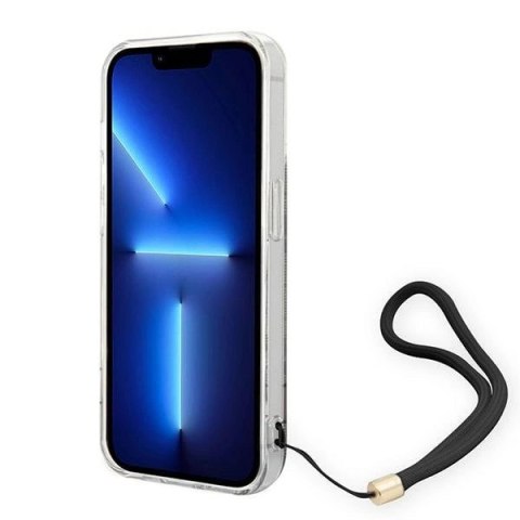 Etui Guess 4G Print Strap na iPhone 14 Pro - brązowe