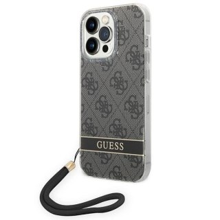 Etui Guess 4G Print Strap na iPhone 14 Pro - czarne