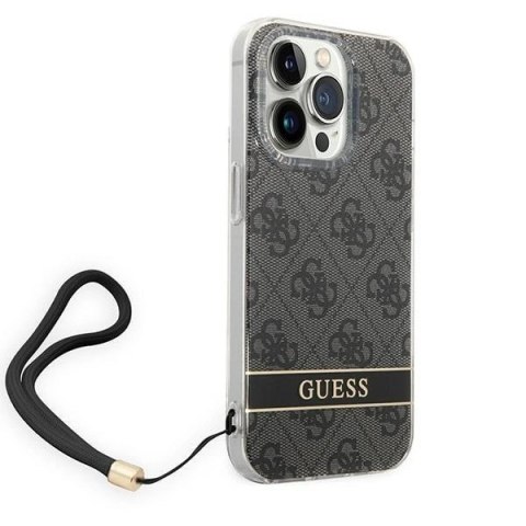 Etui Guess 4G Print Strap na iPhone 14 Pro - czarne