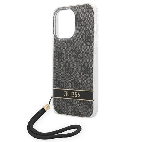 Etui Guess 4G Print Strap na iPhone 14 Pro - czarne