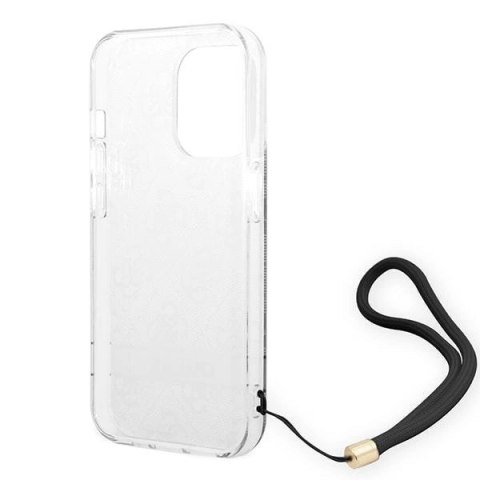 Etui Guess 4G Print Strap na iPhone 14 Pro - czarne