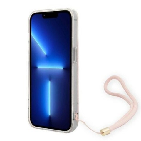Etui Guess 4G Print Strap na iPhone 14 Pro - różowe