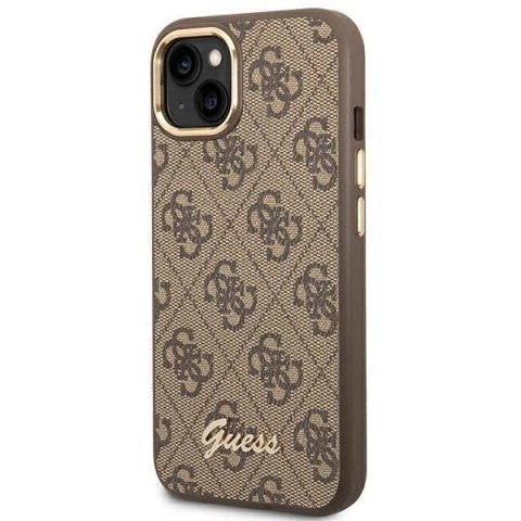 Etui Guess 4G Vintage Gold Logo na iPhone 14 Plus - brązowe