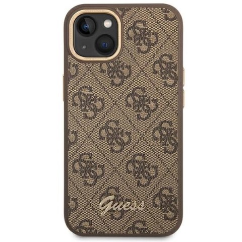 Etui Guess 4G Vintage Gold Logo na iPhone 14 Plus - brązowe
