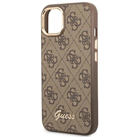 Etui Guess 4G Vintage Gold Logo na iPhone 14 Plus - brązowe