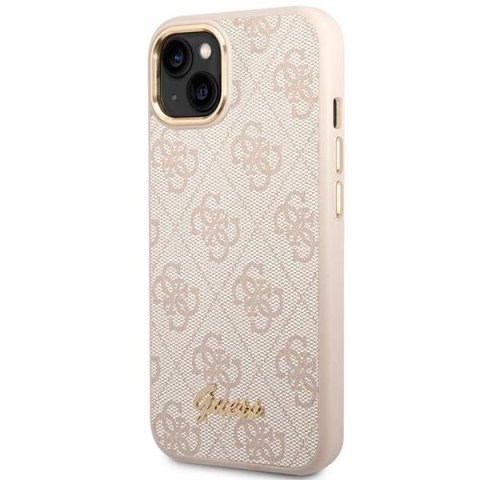 Etui Guess 4G Vintage Gold Logo na iPhone 14 Plus - różowe