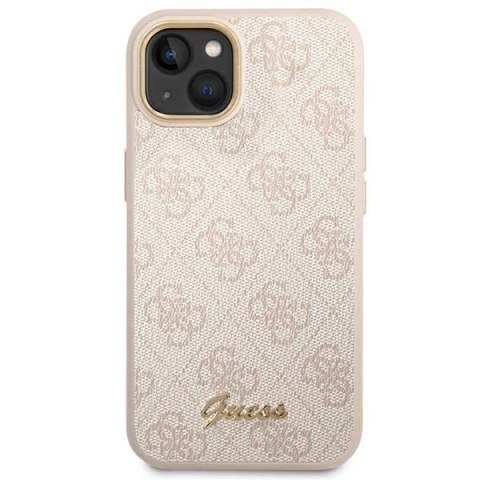 Etui Guess 4G Vintage Gold Logo na iPhone 14 Plus - różowe