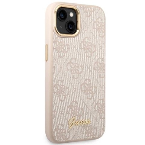 Etui Guess 4G Vintage Gold Logo na iPhone 14 Plus - różowe