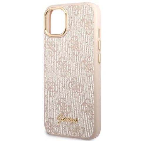 Etui Guess 4G Vintage Gold Logo na iPhone 14 Plus - różowe