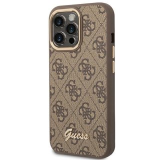 Etui Guess 4G Vintage Gold Logo na iPhone 14 Pro Max - brązowe