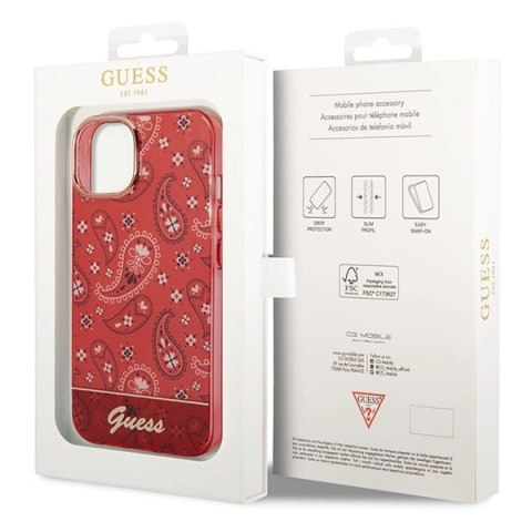 Etui Guess Bandana Paisley na iPhone 14 Plus - czerwone