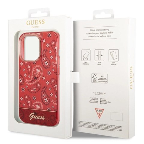 Etui Guess Bandana Paisley na iPhone 14 Pro Max - czerwone