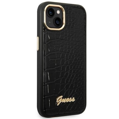 Etui Guess Croco Collection na iPhone 14 Plus - czarne