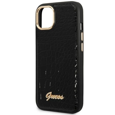 Etui Guess Croco Collection na iPhone 14 Plus - czarne