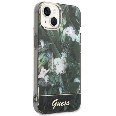 Etui Guess Jungle Collection na iPhone 14 Plus - zielone