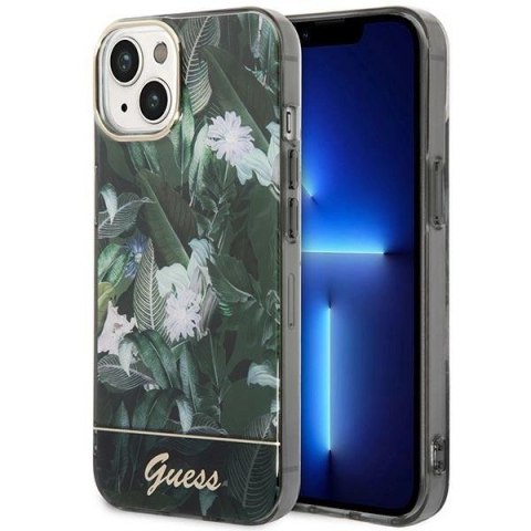 Etui Guess Jungle Collection na iPhone 14 - zielone
