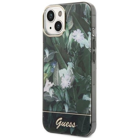 Etui Guess Jungle Collection na iPhone 14 - zielone