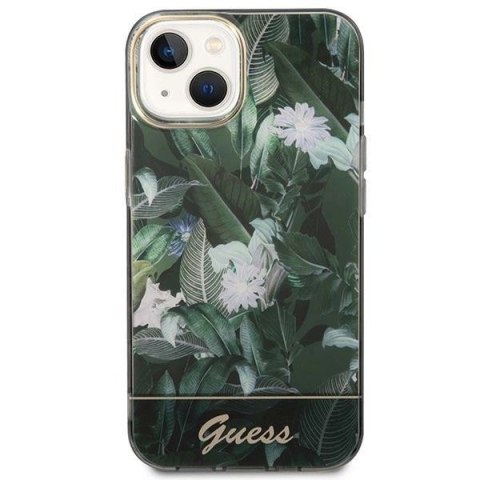 Etui Guess Jungle Collection na iPhone 14 - zielone