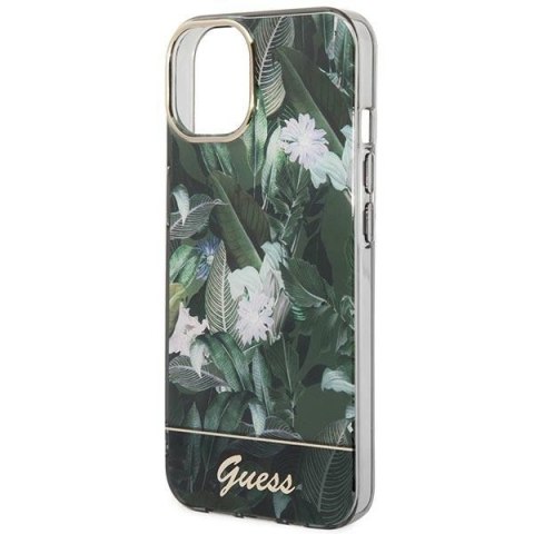 Etui Guess Jungle Collection na iPhone 14 - zielone
