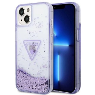 Etui Guess Liquid Glitter Palm Collection na iPhone 14 Plus 6,7" - fioletowe
