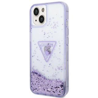 Etui Guess Liquid Glitter Palm Collection na iPhone 14 Plus 6,7" - fioletowe