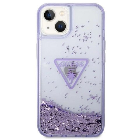 Etui Guess Liquid Glitter Palm Collection na iPhone 14 Plus 6,7" - fioletowe