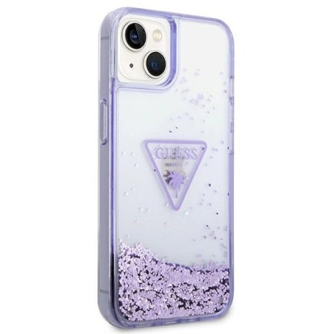 Etui Guess Liquid Glitter Palm Collection na iPhone 14 Plus 6,7" - fioletowe
