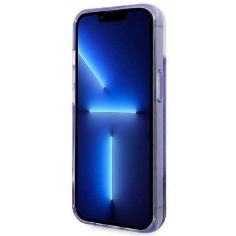 Etui Guess Liquid Glitter Palm Collection na iPhone 14 Plus 6,7" - fioletowe