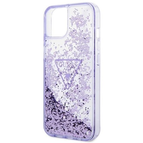 Etui Guess Liquid Glitter Palm Collection na iPhone 14 Plus 6,7" - fioletowe