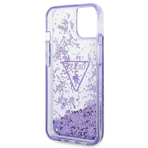 Etui Guess Liquid Glitter Palm Collection na iPhone 14 Plus 6,7" - fioletowe