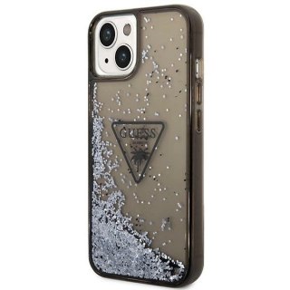 Etui Guess Liquid Glitter Palm Collection na iPhone 14 Plus - czarne