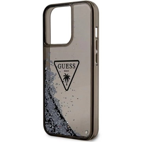 Etui Guess Liquid Glitter Palm Collection na iPhone 14 Pro Max - czarne