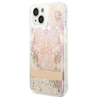 Etui Guess Paisley Liquid Glitter na iPhone 14 Plus - złote