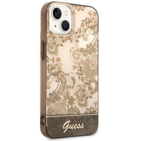 Etui Guess Porcelain Collection na iPhone 14 Plus - beżowe