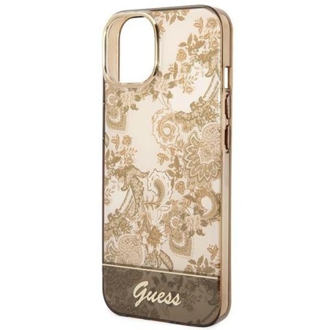 Etui Guess Porcelain Collection na iPhone 14 Plus - beżowe
