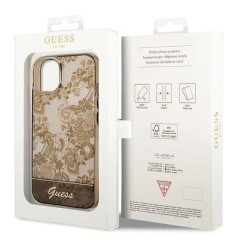 Etui Guess Porcelain Collection na iPhone 14 Plus - beżowe