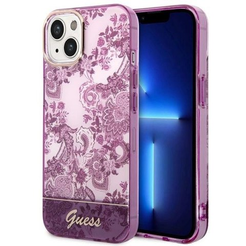 Etui Guess Porcelain Collection na iPhone 14 Plus - fuksjowe