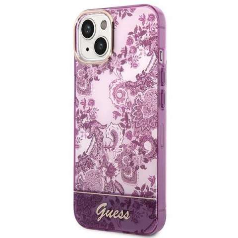 Etui Guess Porcelain Collection na iPhone 14 Plus - fuksjowe